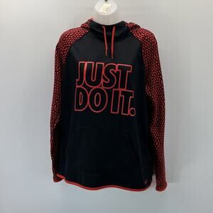 Nike Therma Fit All Time Just Do It Hoodie red black Size Large